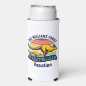 Australia Trip Cute Kangaroo Sunset Custom スリム缶クーラー (Seltzer正面)