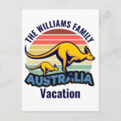 Australia Trip Cute Kangaroo Sunset Custom ポストカード (正面)