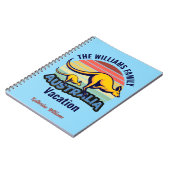 Australia Trip Cute Kangaroo Sunset Custom Travel ノートブック (左側)