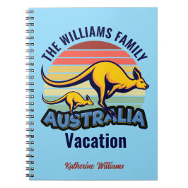 Australia Trip Cute Kangaroo Sunset Custom Travel ノートブック