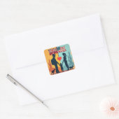 Australia-USA Family Bond Sticker | Patriotic Love スクエアシール (封筒)