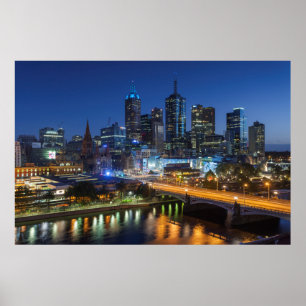 Australia, Victoria, Melbourne, skyline with ポスター
