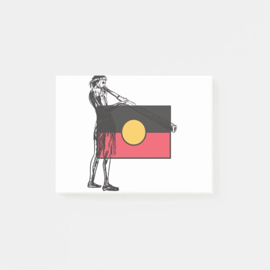 Australian Aboriginal Flag And Aborigin ポストイット (正面)
