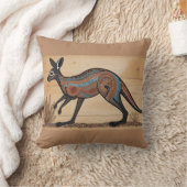 Australian Aboriginal-themed Kangaroo クッション (ブランケット)