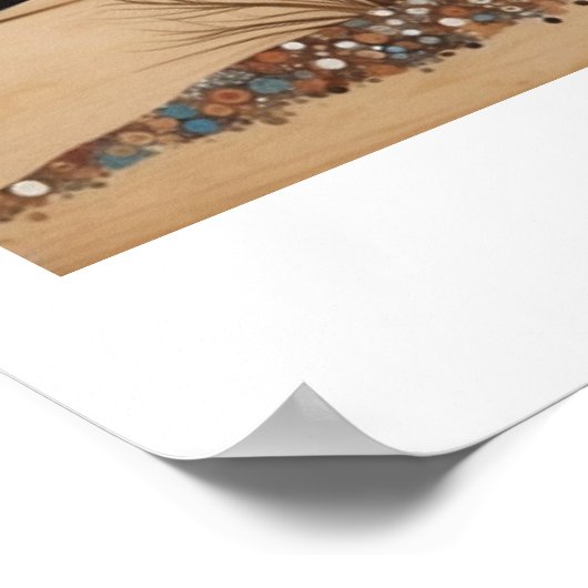 Australian Aboriginal-themed Sunset on a Lake ポスター (角)