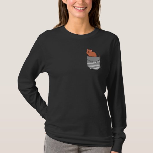 Australian Animal Cute Quokka In Pocket Tシャツ (正面)