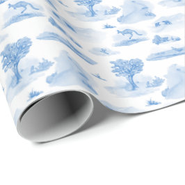 Australian Animal Toile (Blue) Wrapping Paper ラッピングペーパー