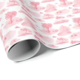 Australian Animal Toile (Coral) Wrapping Paper ラッピングペーパー