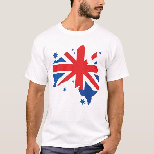 Australian. Australian flag & Australian map. Tシャツ (正面)