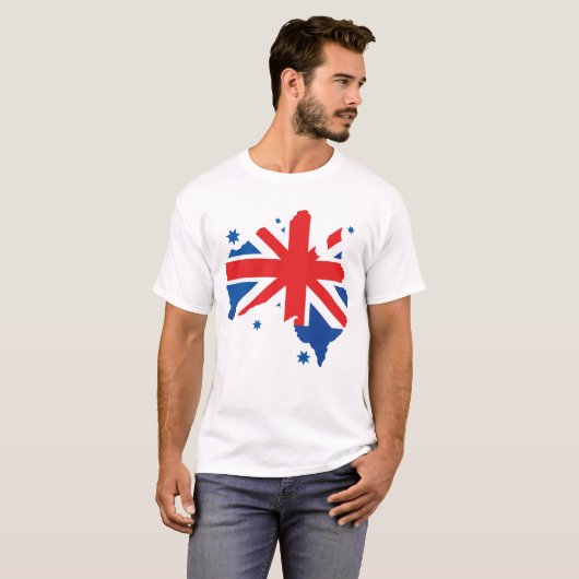 Australian. Australian flag & Australian map. Tシャツ (正面フル)
