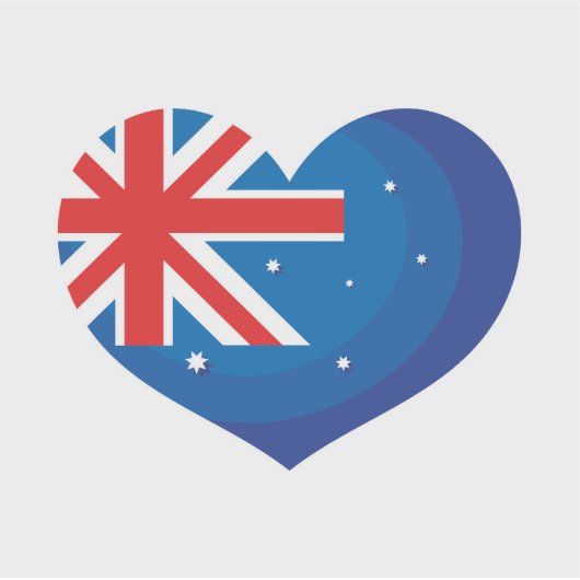 Australian. Australian Flag. Heart.  シール (正面)