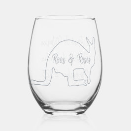 Australian Bachelorette Party Stemless Wine Glass ステムなしワイングラス