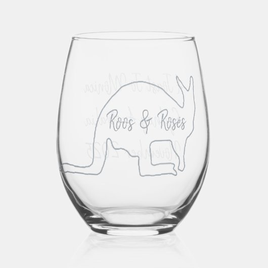 Australian Bachelorette Party Stemless Wine Glass ステムなしワイングラス (正面)