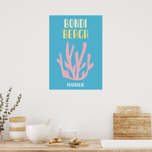 Australian Beach Poster - Mid-Century Modern Coast ポスター (キッチン)
