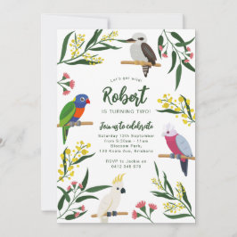 Australian Birds Birthday Invitation 招待状