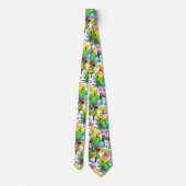 Australian Budgerigar Wildflower Pattern ネクタイ (裏面)