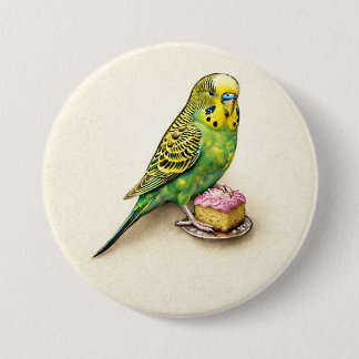 Australian Budgie Pink Lamington Large Badge Pin 缶バッジ
