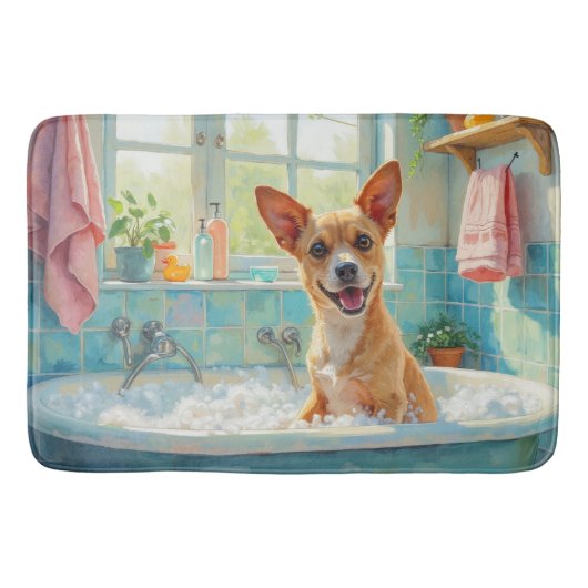 Australian Cattle Dog Bath Time Cheerful Bathroom  バスマット (正面)