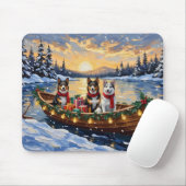 Australian Cattle Dog Christmas Boat Holiday マウスパッド (マウス)