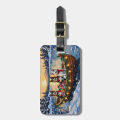 Australian Cattle Dog Christmas Boat Holiday ラゲッジタグ (正面縦)