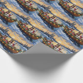 Australian Cattle Dog Christmas Boat Holiday ラッピングペーパー (角)