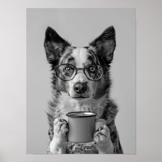 Australian Cattle Dog Coffee Print: Coffee Bar Dec ポスター (正面)