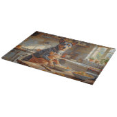 Australian Cattle Dog Cooking in Kitchen カッティングボード (角)