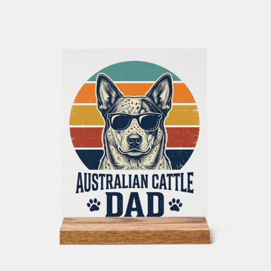 Australian Cattle Dog Dad Vintage Sunset Shirt_1 アクリルサイン (正面)