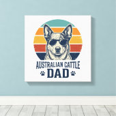 Australian Cattle Dog Dad Vintage Sunset Shirt_1 キャンバスプリント (インサイチュ (ウッドフロア))