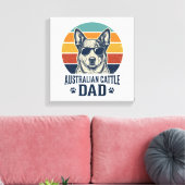 Australian Cattle Dog Dad Vintage Sunset Shirt_1 キャンバスプリント (インサイチュ (リビング))
