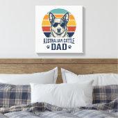 Australian Cattle Dog Dad Vintage Sunset Shirt_1 キャンバスプリント (インサイチュ (寝室))