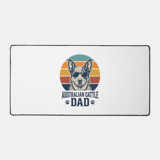 Australian Cattle Dog Dad Vintage Sunset Shirt_1 デスクマット (正面)