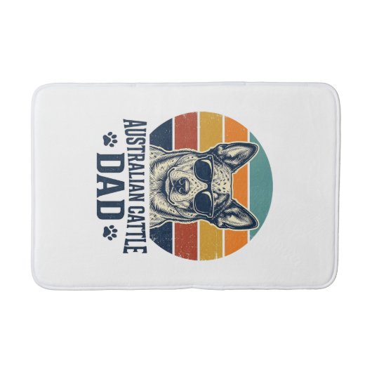 Australian Cattle Dog Dad Vintage Sunset Shirt_1 バスマット (正面)