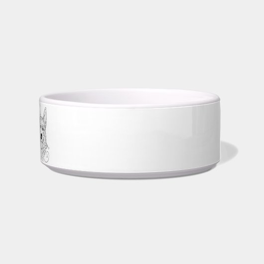Australian Cattle Dog Line Art personalized bowl ボウル (右)