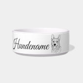 Australian Cattle Dog Line Art personalized bowl ボウル (正面)