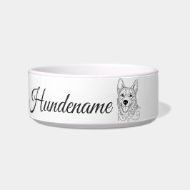 Australian Cattle Dog Line Art personalized bowl ボウル