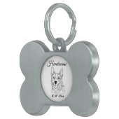 Australian Cattle Dog Line Art Personalized Tag ペットネームタグ (正面右)
