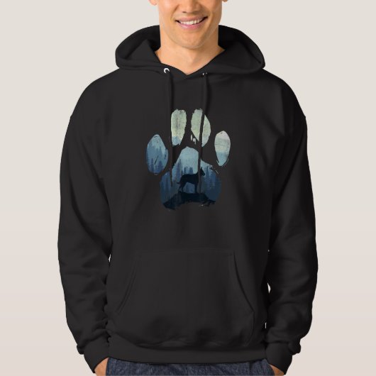 Australian Cattle Dog Paw Mom Dad Mountains パーカ (正面)