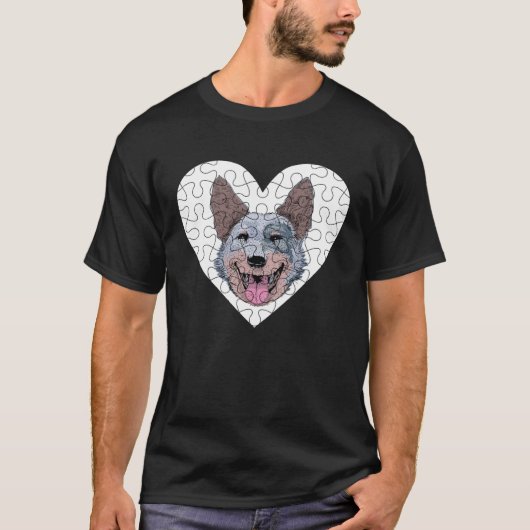 Australian Cattle Dog Puzzle Tシャツ (正面)