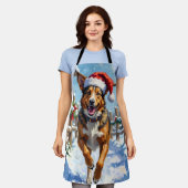 Australian Cattle Dog Red Heeler Christmas エプロン (着用した状態)