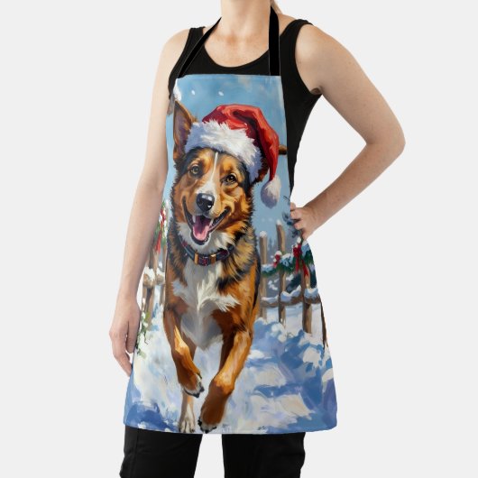 Australian Cattle Dog Red Heeler Christmas エプロン (インサイチュ)