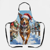 Australian Cattle Dog Red Heeler Christmas エプロン (正面)
