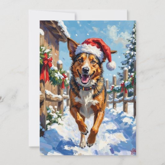 Australian Cattle Dog Red Heeler Christmas シーズンカード (正面)