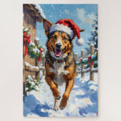 Australian Cattle Dog Red Heeler Christmas ジグソーパズル (縦)
