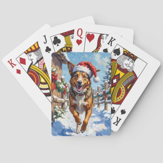 Australian Cattle Dog Red Heeler Christmas トランプ (裏面)