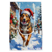 Australian Cattle Dog Red Heeler Christmas ミディアムペーパーバッグ (裏面)