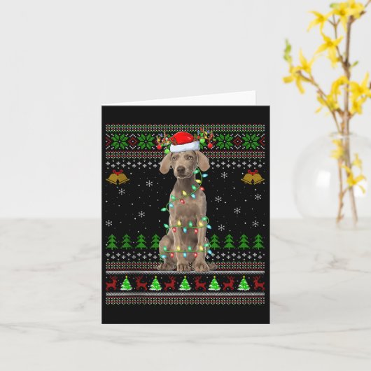 Australian Cattle Dog Ugly Christmas Sweaters Holi カード (黄色い花)