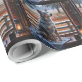 Australian Cattle With Christmas Lights Holiday ラッピングペーパー (ロールコーナー)