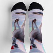 Australian Christmas Kangaroo – Santa Hat Holiday  ソックス (上部)