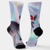 Australian Christmas Kangaroo – Santa Hat Holiday  ソックス (傾斜あり)